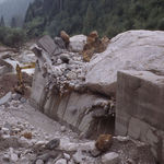 La colata di detriti sul rio Val della Vecchia del 1994 causò gravi danni sul torrente Cismon (centrale idroelettrica Civertaghe) 