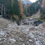 Vista da valle del tratto del rio Val della Vecchia oggetto degli interventi