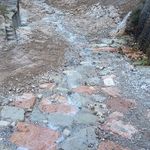 Vista fase conclusiva dei lavori dal guado della strada forestale